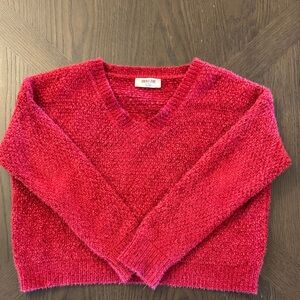 Double Zero Vibrant Red V-Neck Sweater